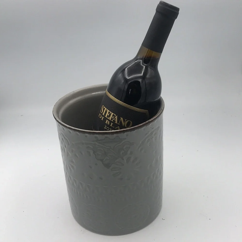 Dowan Grey Ceramic Porcelain Mandala Kitchen Utensil‎ Holder/Wine Chiller